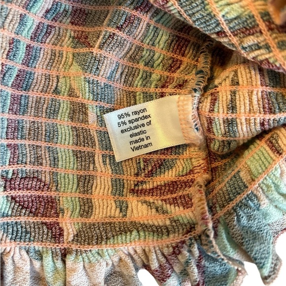 Lane Bryant Classic Wrap Cropped Top Smocked Waist 18/20 Colorful Palm Pattern. - Picture 9 of 12